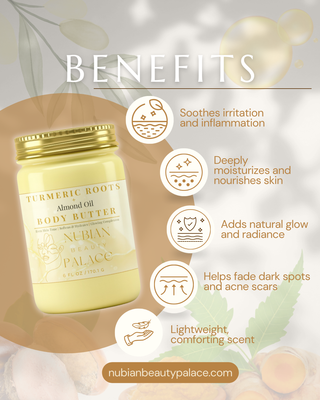 Turmeric Roots + Almond Oil Body Butter