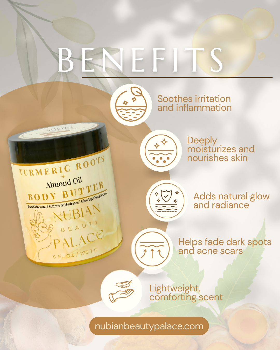 Turmeric Roots + Almond Oil Body Butter